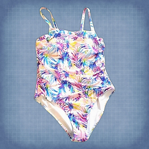 🆑️ CLEARANCE One Piece Side Ruching Rainforest Print Swimsuit Size XL - Picture 12 of 12